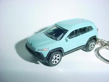 COMPATIBLE WITH SKY BLUE JEEP TRAILHAWK CUSTOM KEYCHAIN keyring key matchbox 4x4