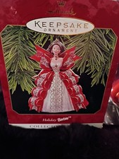 Hallmark Keepsake Ornament Holiday Barbie White Red Dress Series  5 1997