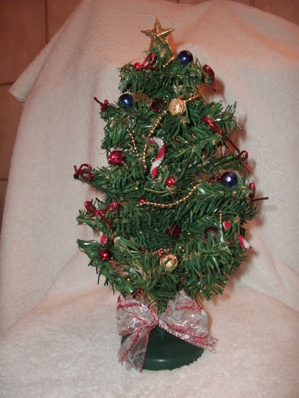 Small artificial pine tabletop tree - 12"
