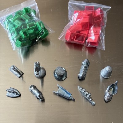 10x klassische Monopoly Umzugsunternehmen / Stücke, plus Häuser und Hotels
