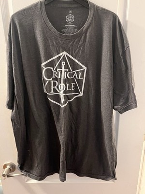 Critical Role Logo T-Shirt Geek & Sundry Hot Topic 3XL XXXL Gray