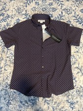 NEW Mizzen Main Men's Performance Trim Fit Button Shirt Blue Floral  Medium