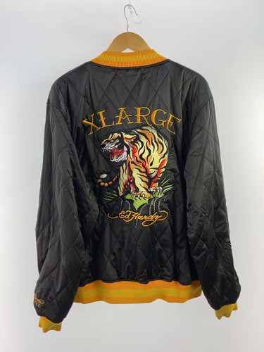 X-LARGE Extra Large Stadium Jacket x ED HARDY DWUSTRONNA KURTKA PAMIĄTKOWA Czarna - Zdjęcie 7 z 7