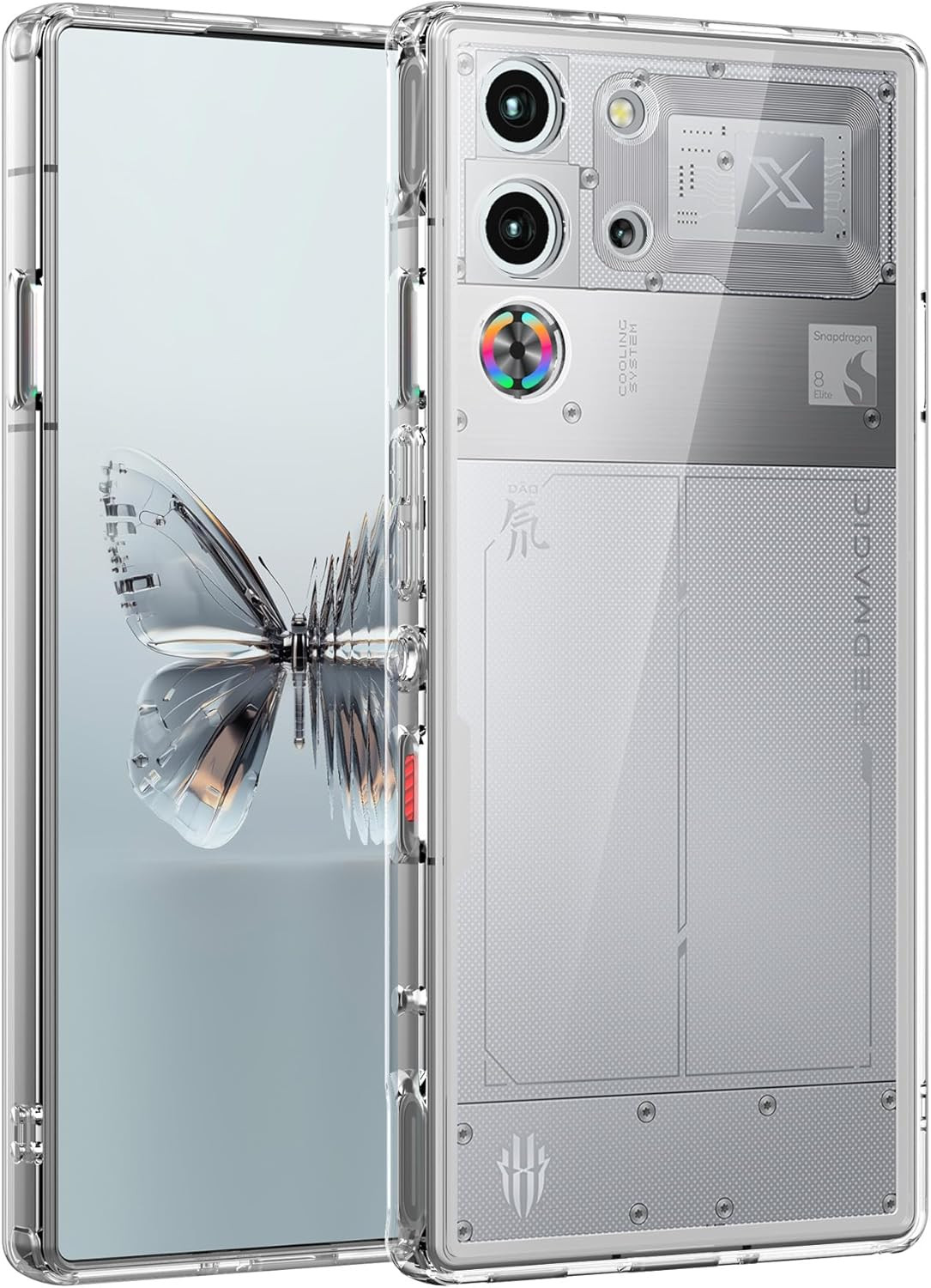 Case for Red Magic 10 Pro/Red Magic 10S Pro, Crystal Clear Hard Cover Soft TPU B