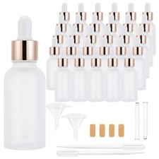30 Pack 30ml Frosted Glass Dropper Bottles for Essential Oils, 1oz Eye Droppe...