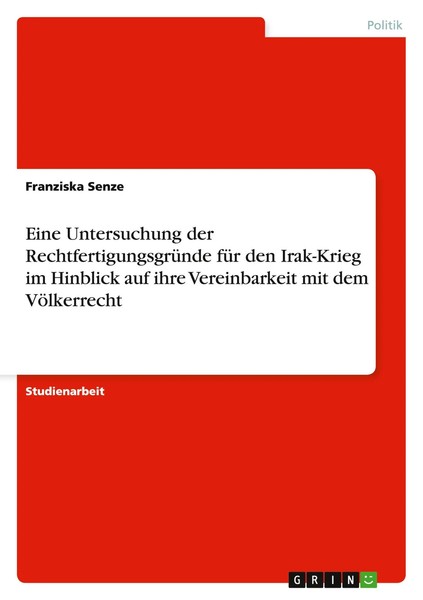 Franziska Senze | Eine Untersuchung Der RechtfertigungsgrüNde FüR Den...-image