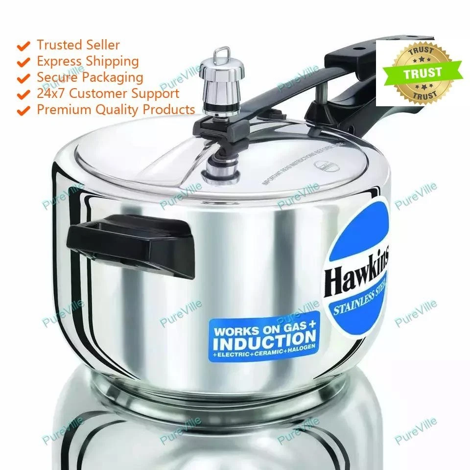 Hawkins Pressure Cooker 4 Litres Stainless Silver Best Gift For All Occasion