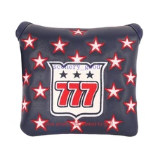 Lucky 777 Square Leather Magnetic Golf Head Cover Fit Mallet Putter club covers