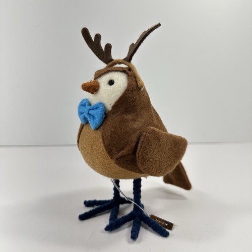 2016 Target Feathery Friends Christmas Fabric Bird Bucky Reindeer Antlers Bowtie - Picture 2 of 14