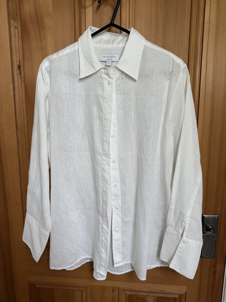 Witchery Warm White Linen Womens Shirt  Size  12