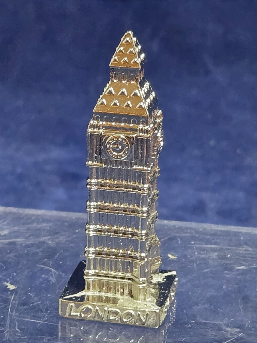 Miniature London Big Ben Clock Tower - Metal, Silver, Bought In