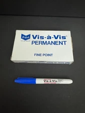 Rare! Sanford Vis-a-Vis blue permanent marker fine point autograph pen-NEW!