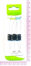 5 pack SUPERTECH 10uF 50v Axial Capacitors. 10 uF  Tube Amp Radio Audio PREMIUM!