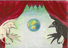 ACEO PRINT OF PAINTING RYTA CROW RAVEN FANTASY GOTHIC ART SURREALISM Halloween