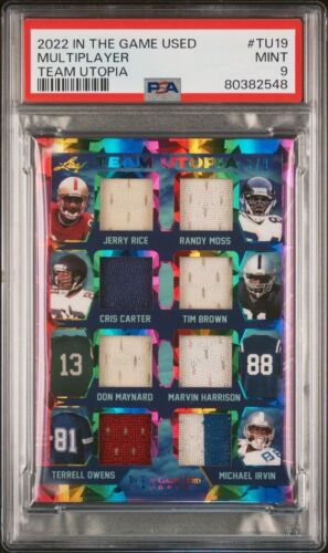 ❤️2022 In The Game Used Rice Moss Irvin Owens Carter Brown Relic /9 Psa 9 Pop 1 - Afbeelding 1 van 4