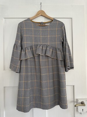 ZARA Kinder Kleid Grau/Gelb Gr. 164 wie NEU !!
