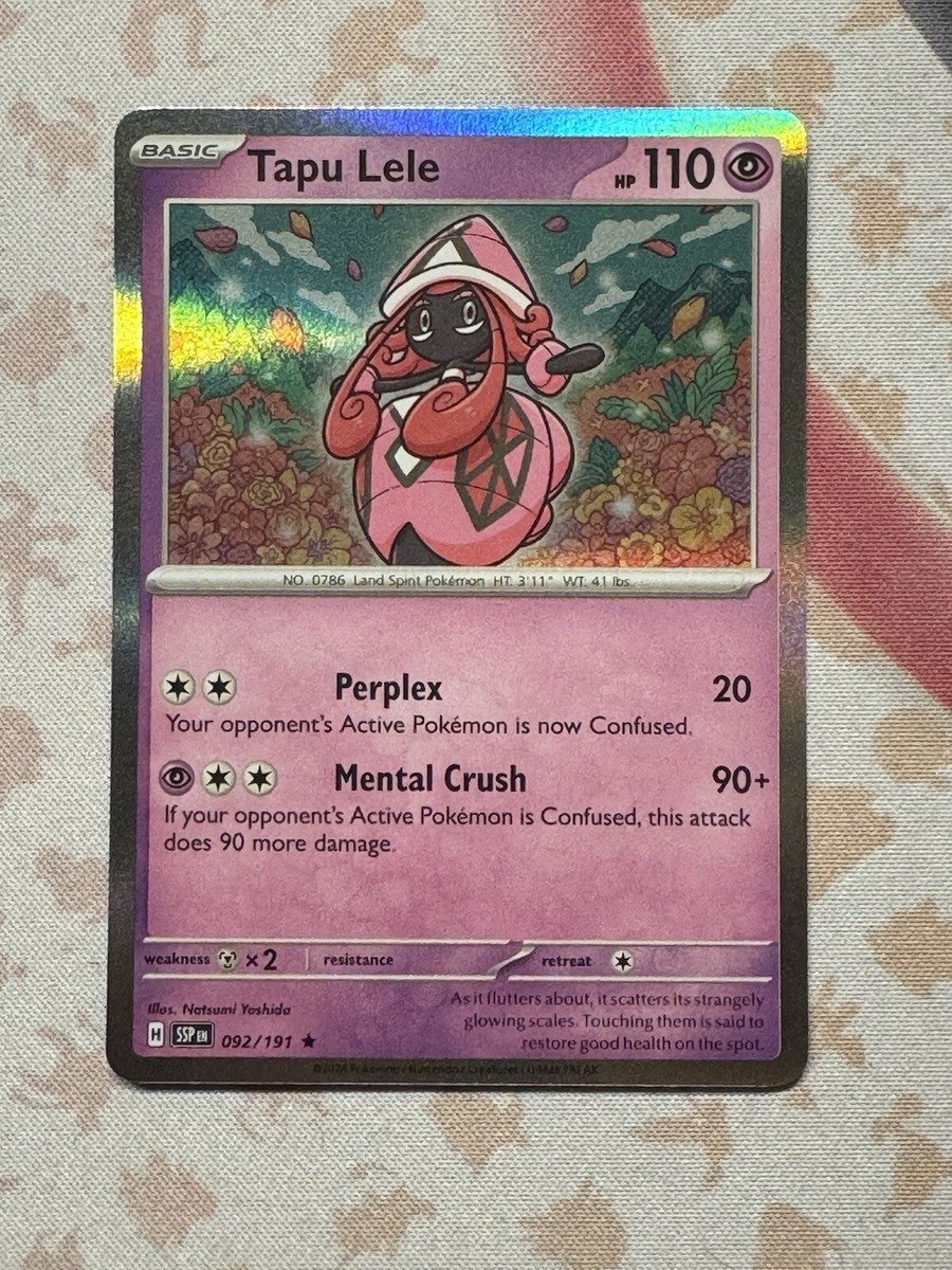 Pokémon TCG Tapu Lele 092/191 Sv08: Surging Sparks Holo Rare | eBay