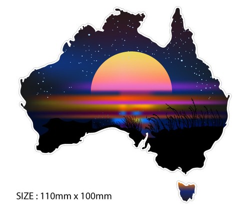 Vehicle sticker decal rainbow Australian Map sunset for Motorhome camper van - Picture 2 of 2
