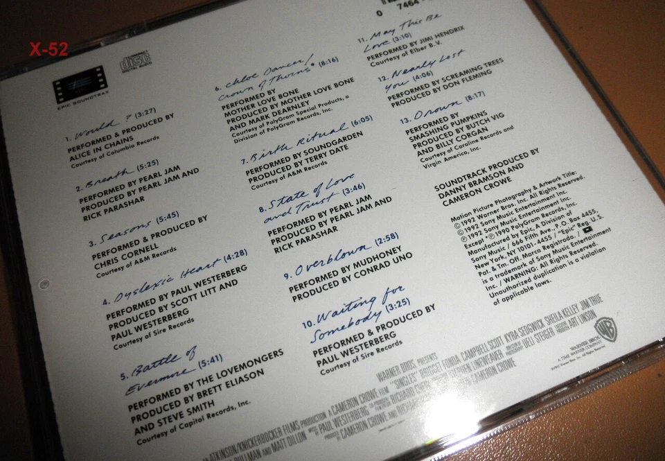 Singles CD soundtrack Jimi Hendrix Pearl Jam Westerberg Soundgarden  Lovemongers Foto 2 de 2