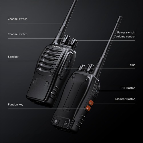 10PK BAOFENG BF-888S Two Way Radio Long Range 16 CH Radio and Tenway Earpiece - Zdjęcie 4 z 6