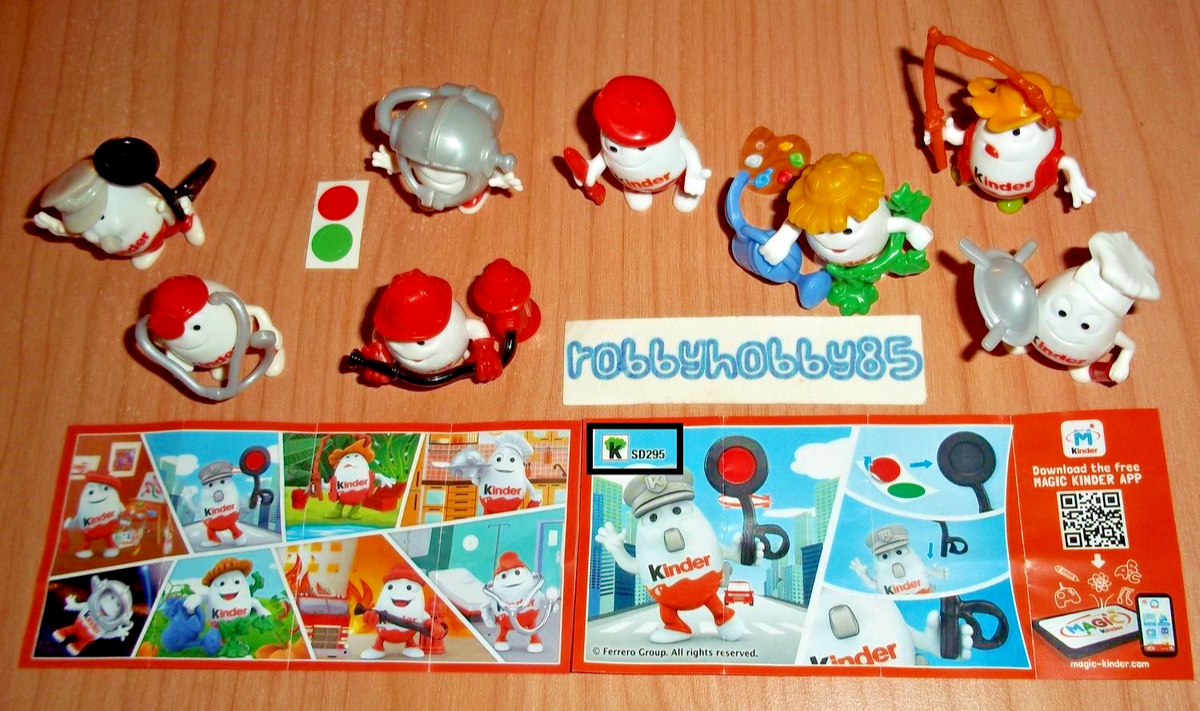 KINDERINO PROFESSIONS COMPLETE SET OF 8 + PAPERS KINDER SURPRISE