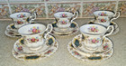 ROYAL ALBERT BERKELEY 5 X TRIOS CUPS, SAUCERS AND SIDE PLATES / VGC BONE CHINA