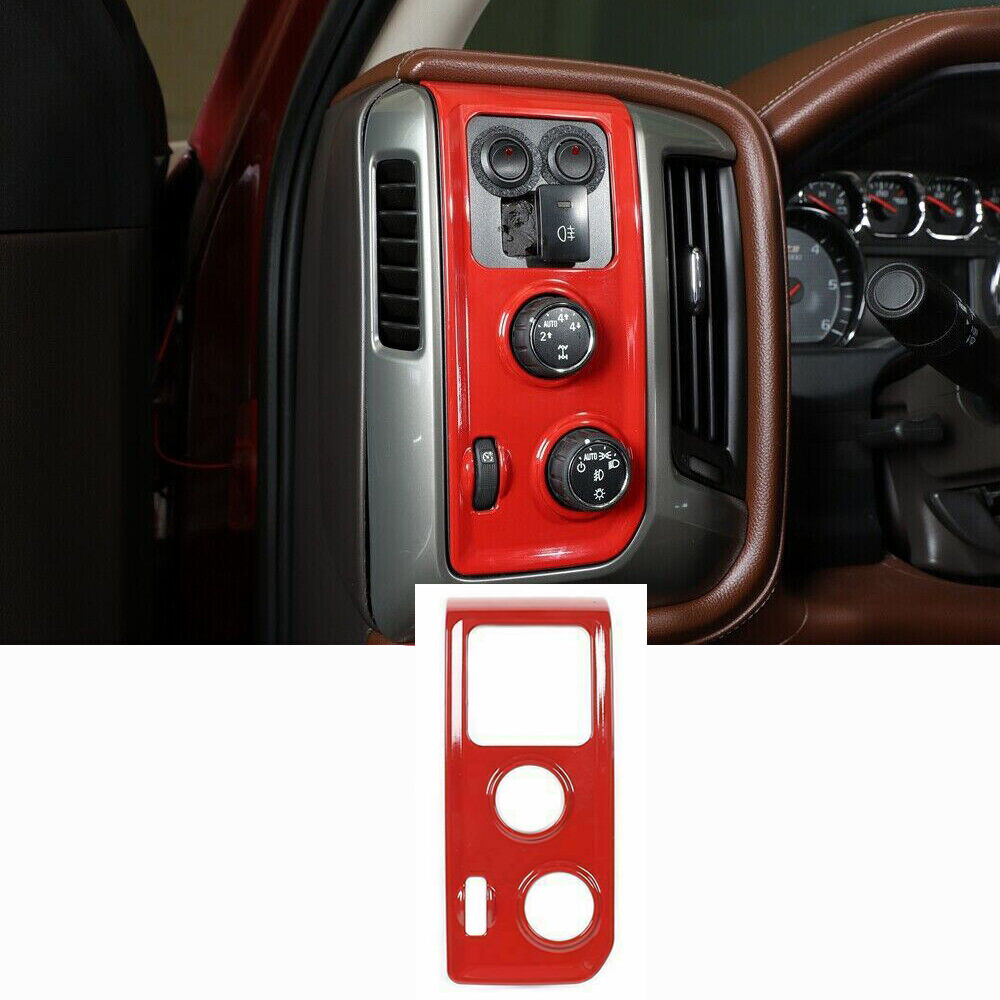 24x Red Interior Set Decor Cover Trims Kits For Chevy Silverado GMC