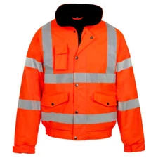 HI VIS JACKET VIZ VISIBILITY COAT SECURITY WORK CONTRACTOR WATERPROOF PADDED TOP