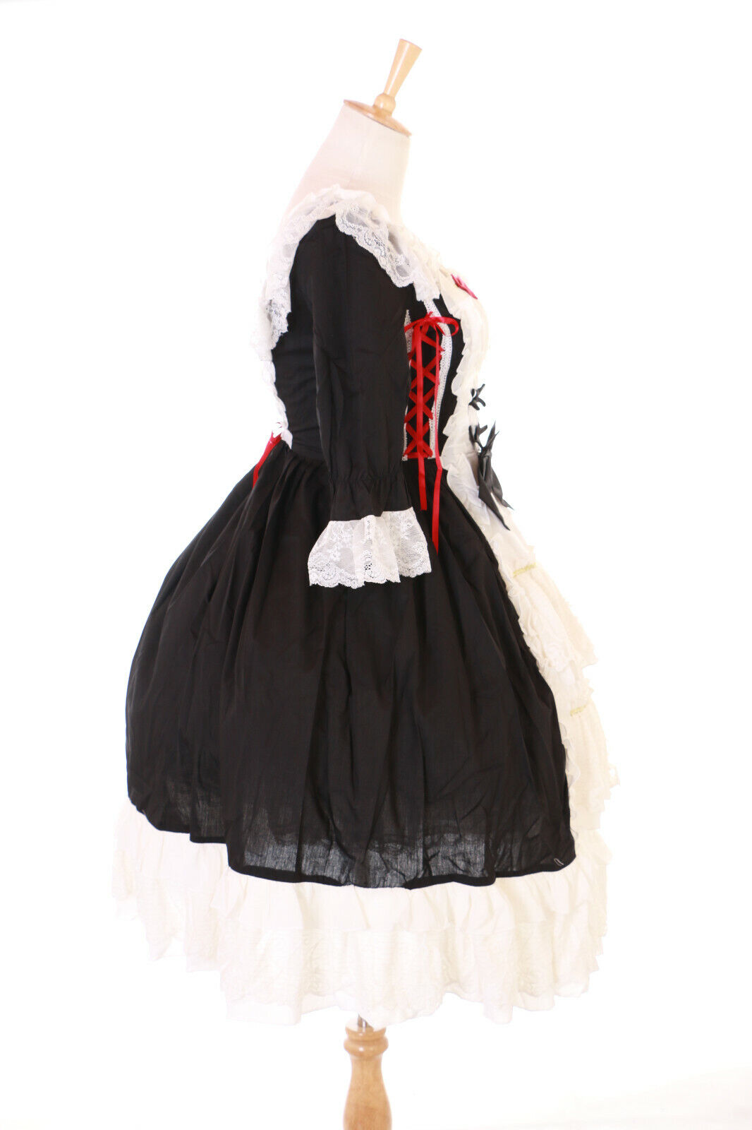 JL-699 Schwarz Weiß Schleife Barock Gothic Lolita Fee Kleid Kostüm Cosplay