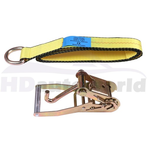 New J Finger Hook & Ratchet Lasso Wheel Lift Straps Towing Tie Down 12pcs - Picture 5 of 7