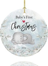 Baby's 1st Christmas Ornament 2025 First Christmas Ornament Gift Elephant Decor