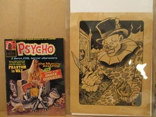 Psycho #23 Killer Clown GENE DAY 1974 Gory Carny FULL PAGE SPLASH PinUp🤡Wolfman