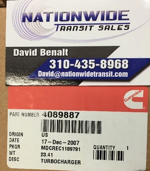4089887 New OEM CUMMINS TURBO HOLSET ISB | eBay 