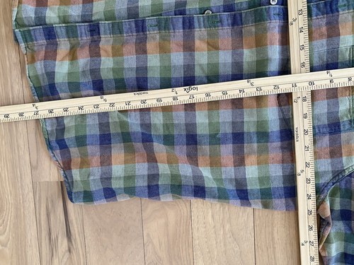 Carbon 2 Cobalt Shirt Mens XL Blue Coral Plaid Long Sleeve Button Down Pocket - 第 8/8 張圖片