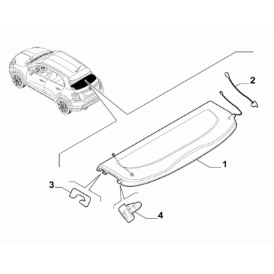 Parcel Shelf Clip Set 2pcs – FIAT 500X (OEM 6000626594