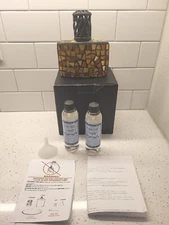 Mosaic Glass Fragrance Oil Lamp Home & Garden Party w/ Fragrances OPEN BOX