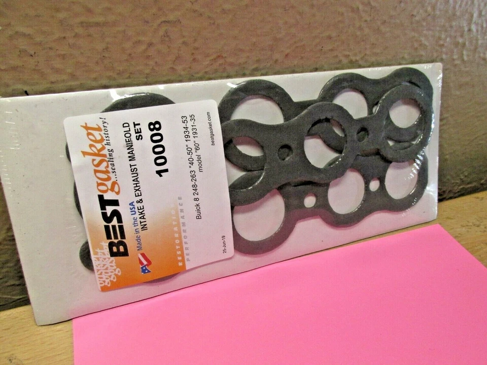 1931 1932 1933 1934 1935 BUICK 60 SERIES 273 278 L8 INTAKE+EXHAUST GASKET SET - Image 3 of 4