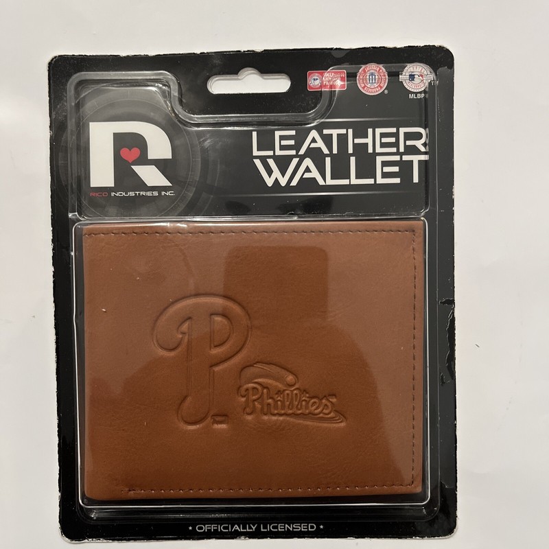 Rico Bifold leather wallet Phillies Baseball Brown In Color