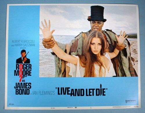 1973 James Bond 007 Live and Let Die 8 Movie Lobby Cards Complete Set Original - Picture 1 of 8