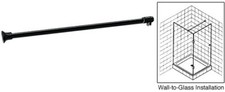 CRL SUP10BL Black Frameless Shower Door Fixed Panel Wall-To-Glass Support Bar