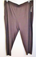NWT Catherines AnyWear Womens Brown Pull On Slim Leg Pants Pockets Size 3X-26/28