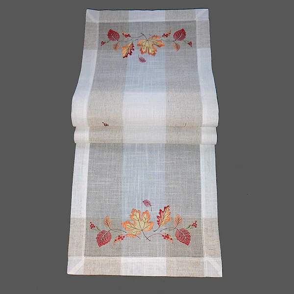Tischläufer, Stickerei Herbstlaub, Leinenoptik, verschied.Größen Firma Raebel - Bild 2 von 4