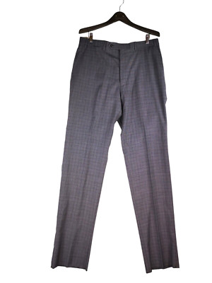 Hart Schaffner Marx Chicago Regular Fit plaid Pants Suit Men's SZ 36x36 Gray