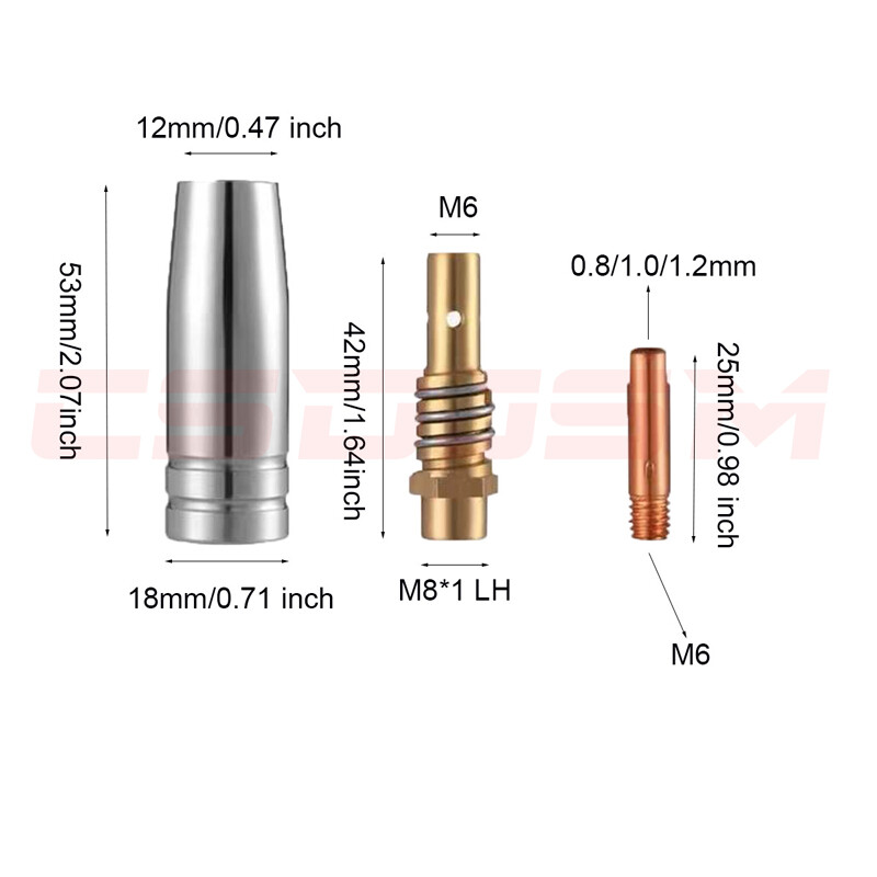 Titanium Mig Schweißbrenner Teile – AK15 Spitzenhalter (2 Stück) Für MIG 140, 170, 200