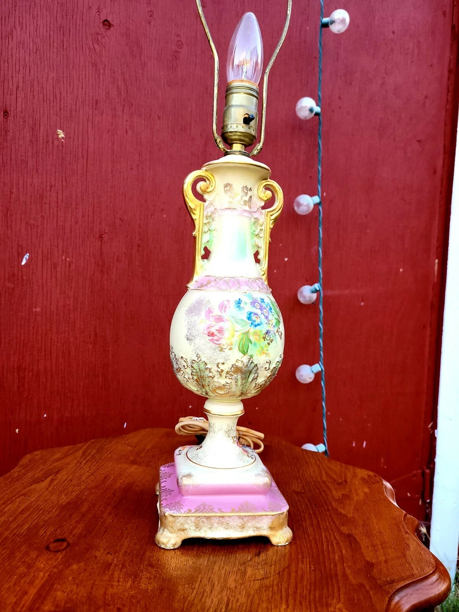 Antique porcelain lamps with flowers outlet