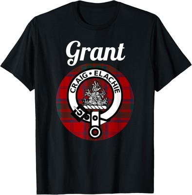 Grant Clan Scottish Name Coat Of Arms Tartan T-Shirt Hoodie