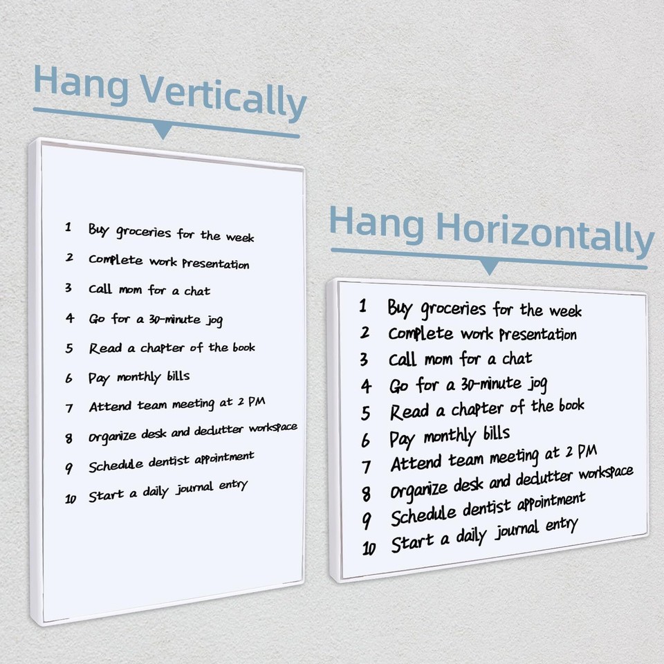 White Board Dry Erase Board 11.8 x 8.3 Inches Small StandUp or