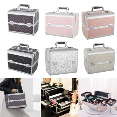 UKWAREHOUSESALES Extra Large Space Storage Beauty Box Makeup Organizer Nail Cosmetic Vanity Case