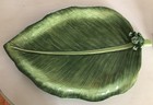 Lotus Green Leaf Frog Platter Plate Dish 16”