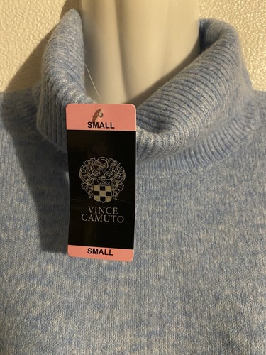 Vince Camuto S women’s blue heather stretchy soft boxy pullover sweater NEW $79 - Picture 2 of 6